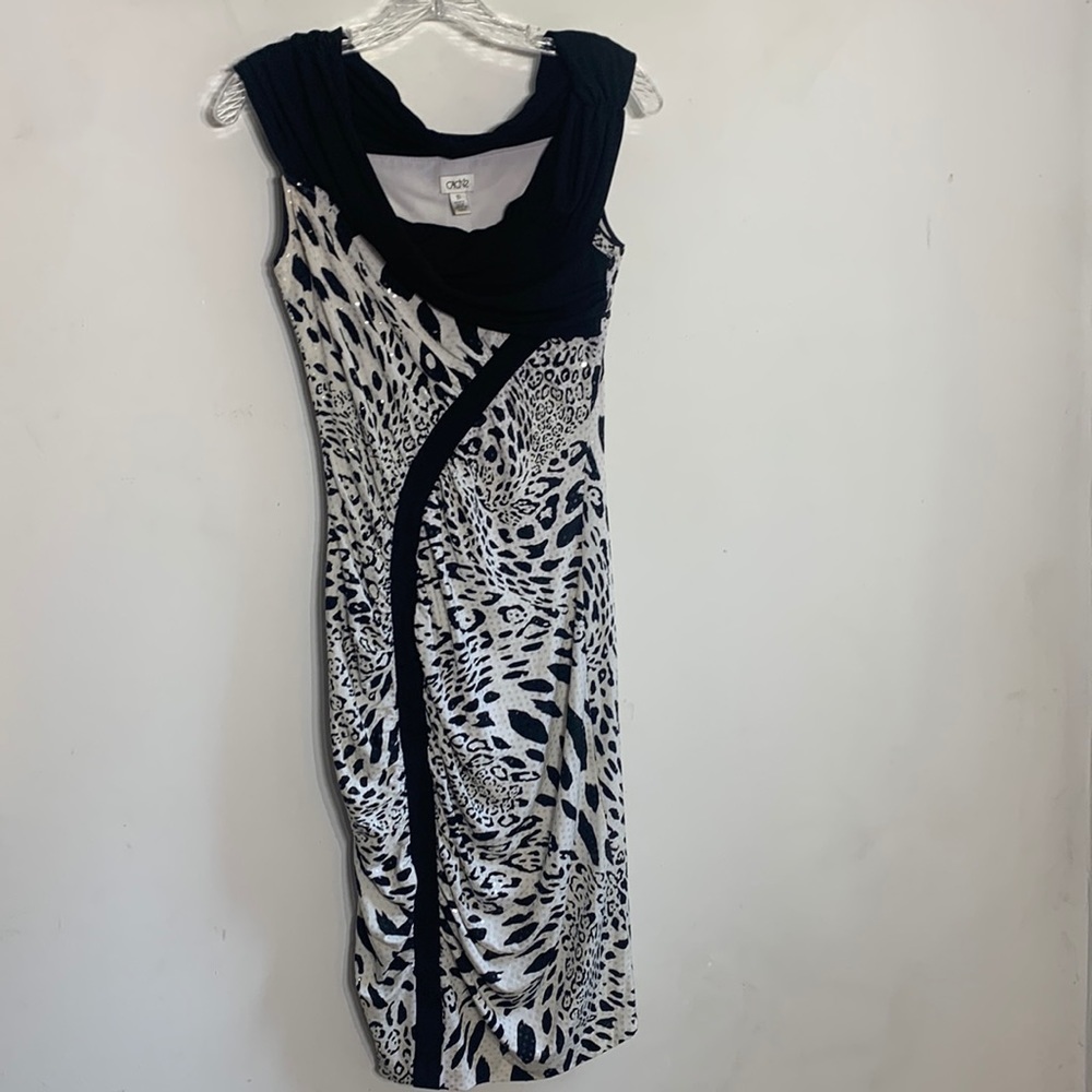 Cache Sparkle Print Stretch Knit Slimming Midi Dr… - image 2